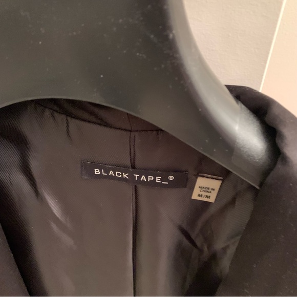New black tape velvet 3/4 sleeves blazer jacket - Picture 4 of 6